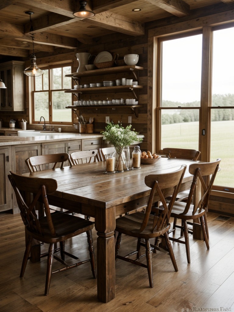 country-kitchen-ideas-warm-earthy-tones-farmhouse-inspired-decor-large-farmhouse-table-family-gatherings