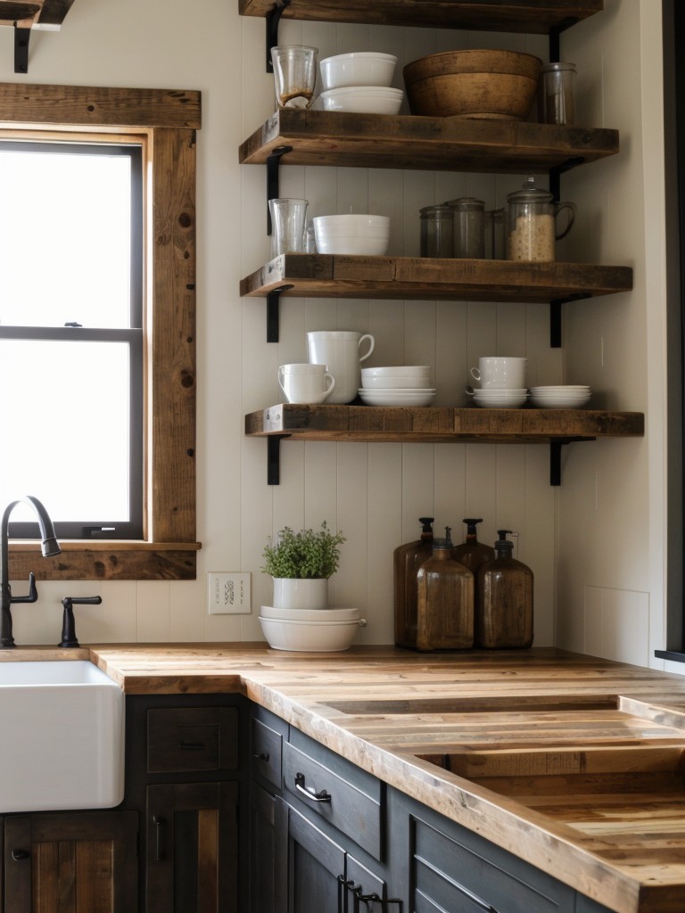 featuring-reclaimed-wood-accents-farmhouse-sink-open-shelving-displaying-dishes
