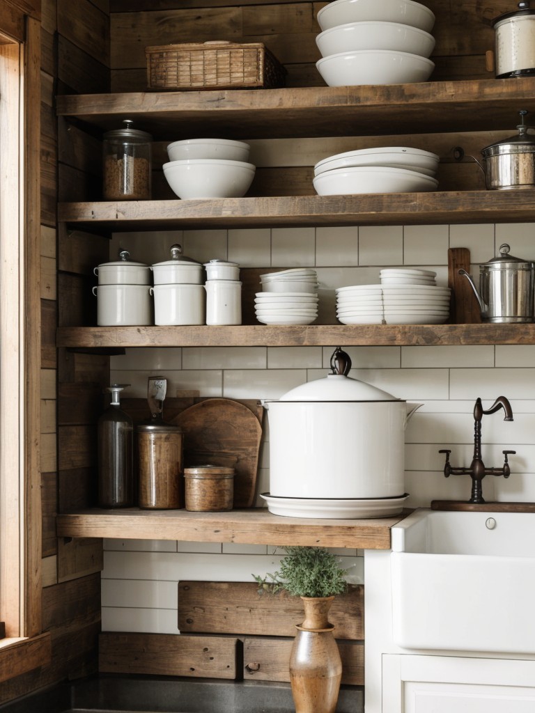farmhouse-kitchen-ideas-charming-rustic-appeal-using-reclaimed-wood-cabinets-countertops-open-shelving-displaying-farmhouse-style-dishes-incorporating