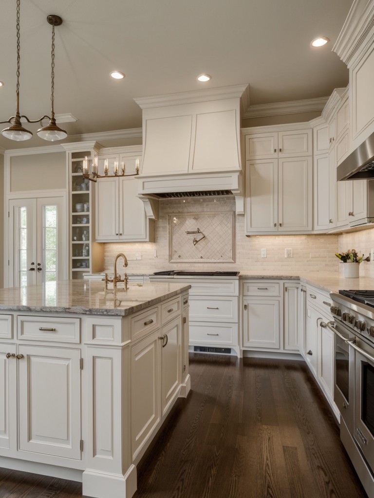 traditional-kitchen-ideas-elegant-cabinetry-crown-molding-neutral-color-palette-creating-timeless-classic-design-adding-center-island-additional-works