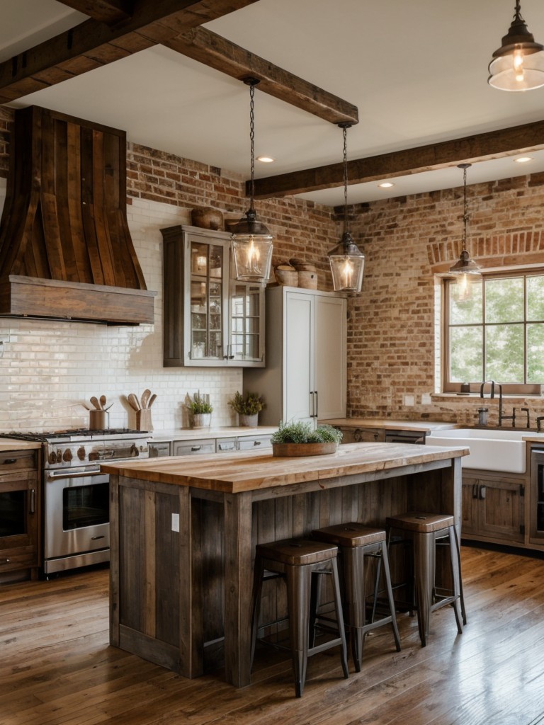 rustic-kitchen-ideas-exposed-brick-walls-farmhouse-style-furniture-vintage-inspired-accessories