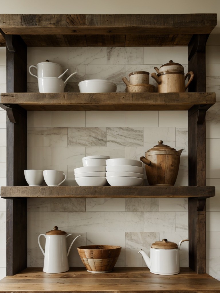 incorporating-natural-materials-like-reclaimed-wood-stone-adding-open-shelving-displaying-rustic-dishware