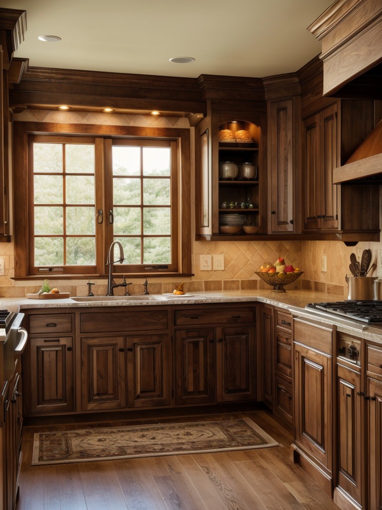 traditional-kitchen-ideas-rich-wood-cabinetry-intricate-detailing-cozy-warm-ambiance