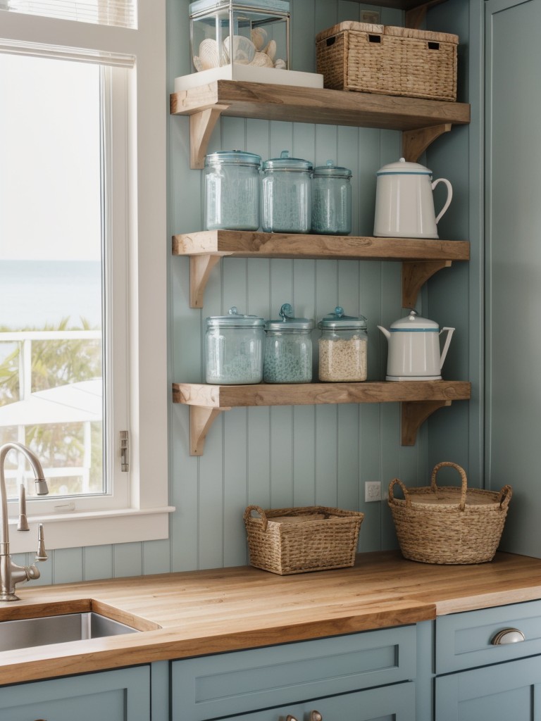 coastal-kitchen-ideas-inspired-beachfront-living-featuring-light-blue-sandy-tones-nautical-decor-accents-open-shelving-to-showcase-seashell-collection