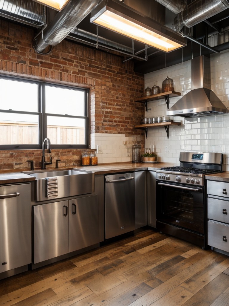 industrial-kitchen-design-exposed-brick-walls-stainless-steel-appliances-reclaimed-wood-accents-trendy-urban-feel