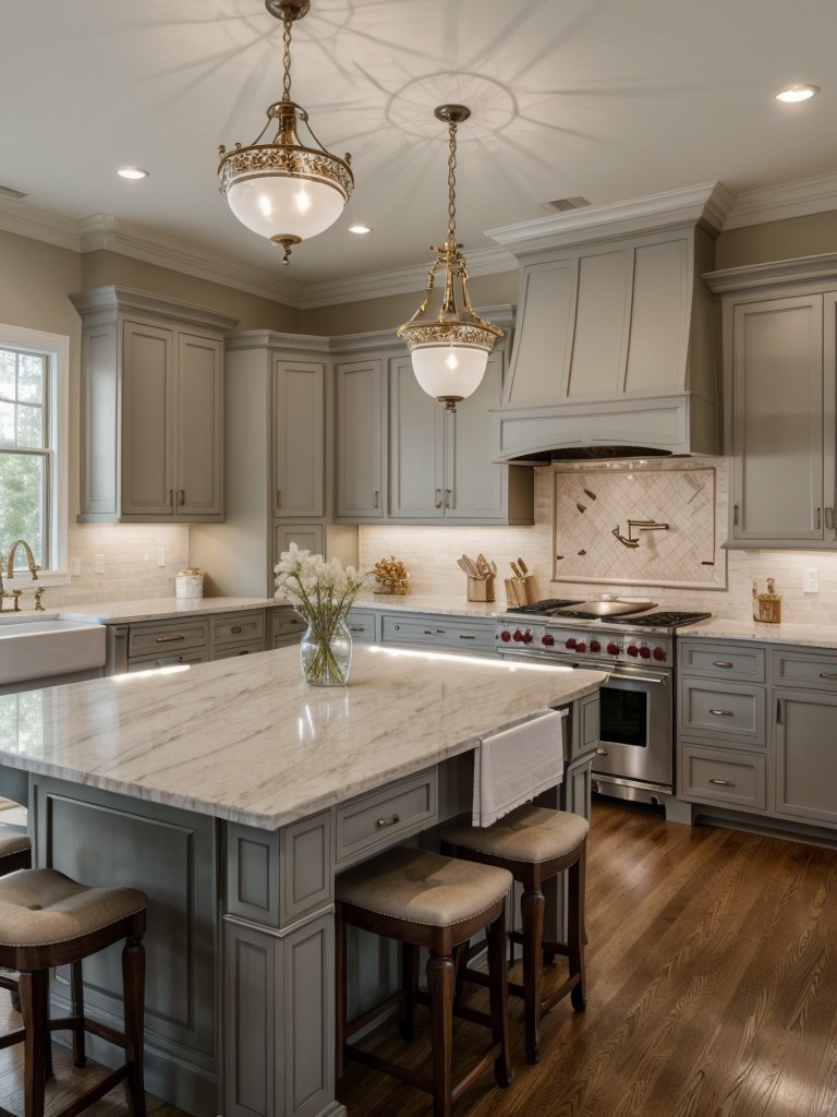traditional-kitchen-design-ornate-cabinetry-elegant-chandeliers-classic-color-palette-whites-neutrals
