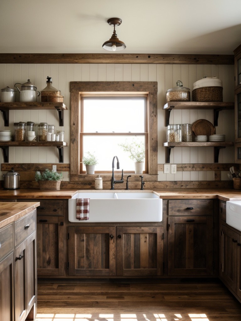 farmhouse-kitchen-ideas-rustic-wood-finishes-open-shelving-vintage-inspired-accessories-to-create-cozy-charming-atmosphere