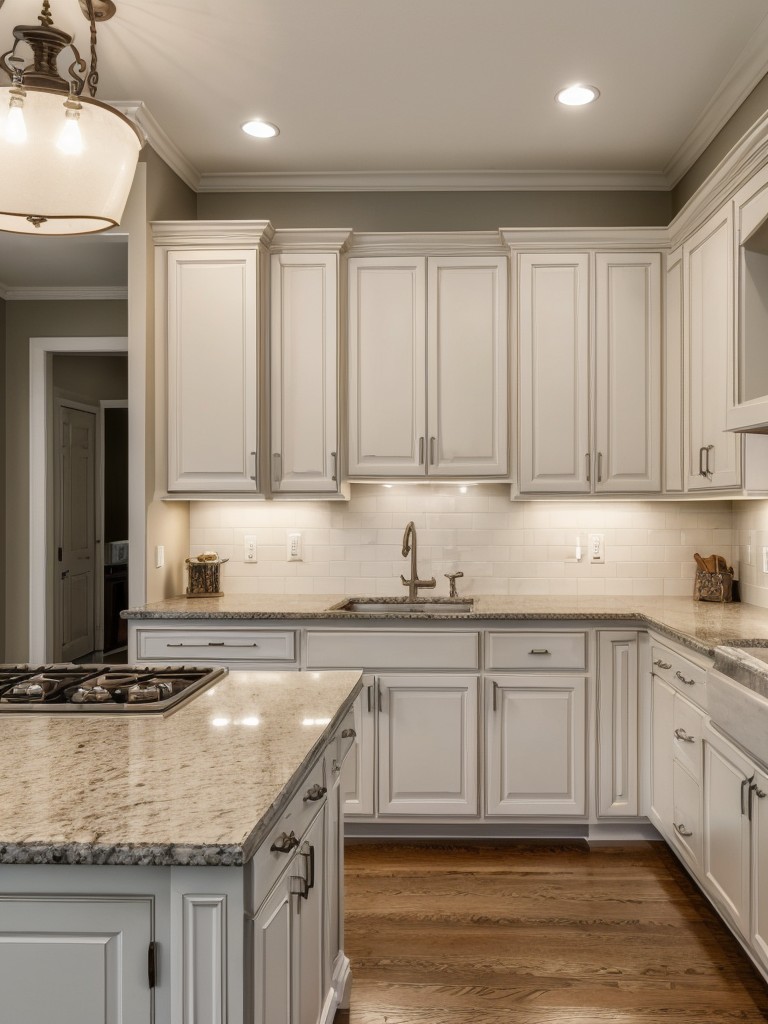 traditional-kitchen-design-classic-features-like-white-cabinetry-crown-molding-granite-countertops-paired-timeless-hardware-fixtures