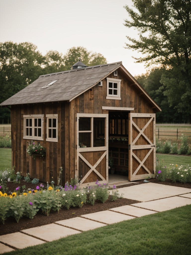 farmhouse-style-backyard-ideas-rustic-barn-vegetable-patch-charming-chicken-coop