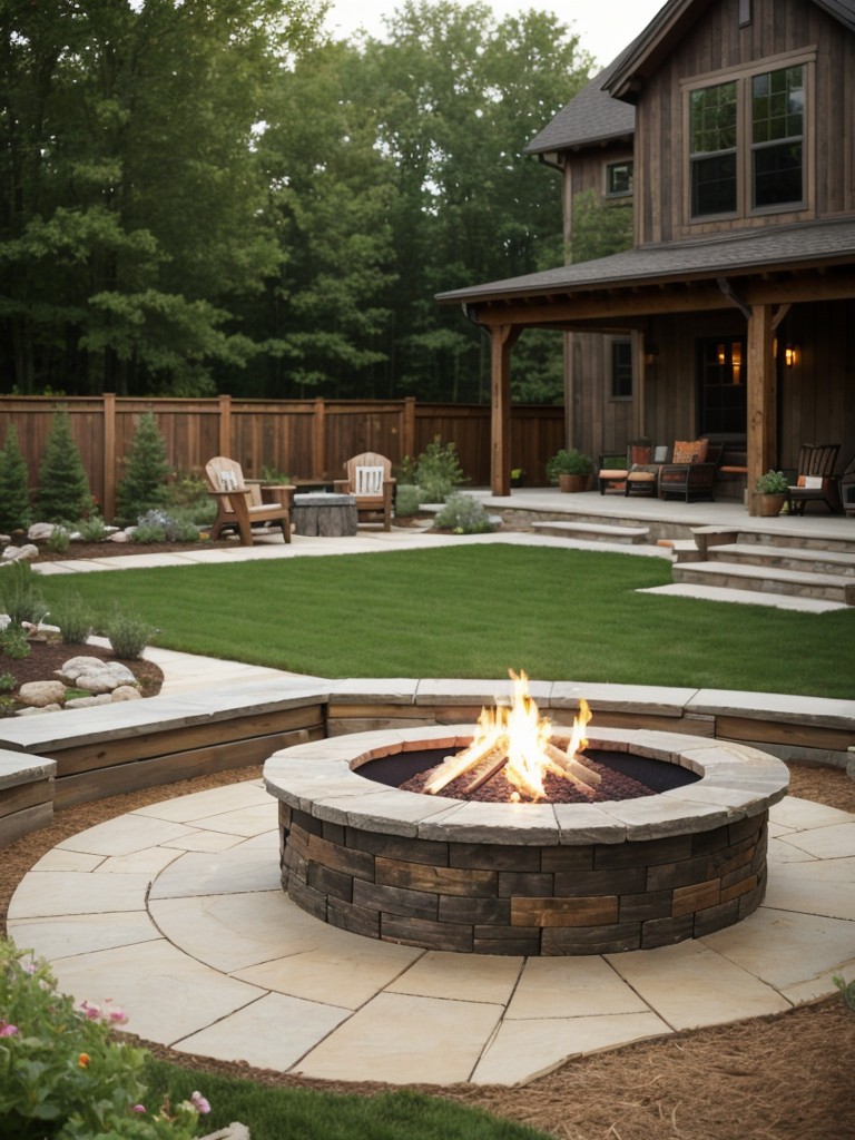 rustic-backyard-ideas-cozy-fire-pit-wooden-furniture-charming-vegetable-garden