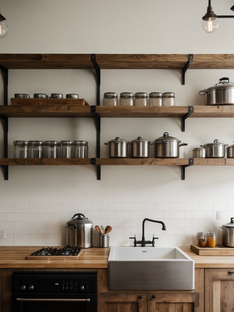 industrial-kitchen-style-raw-materials-open-shelving-statement-lighting-fixtures