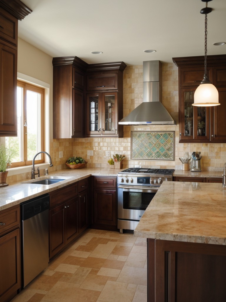 mediterranean-kitchen-style-vibrant-colors-tiled-countertops-wrought-iron-accents