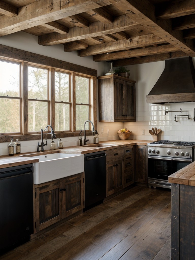 farmhouse-kitchen-ideas-rustic-charm-farmhouse-sink-exposed-beams-incorporating-vintage-accessories-distressed-wood-finishes
