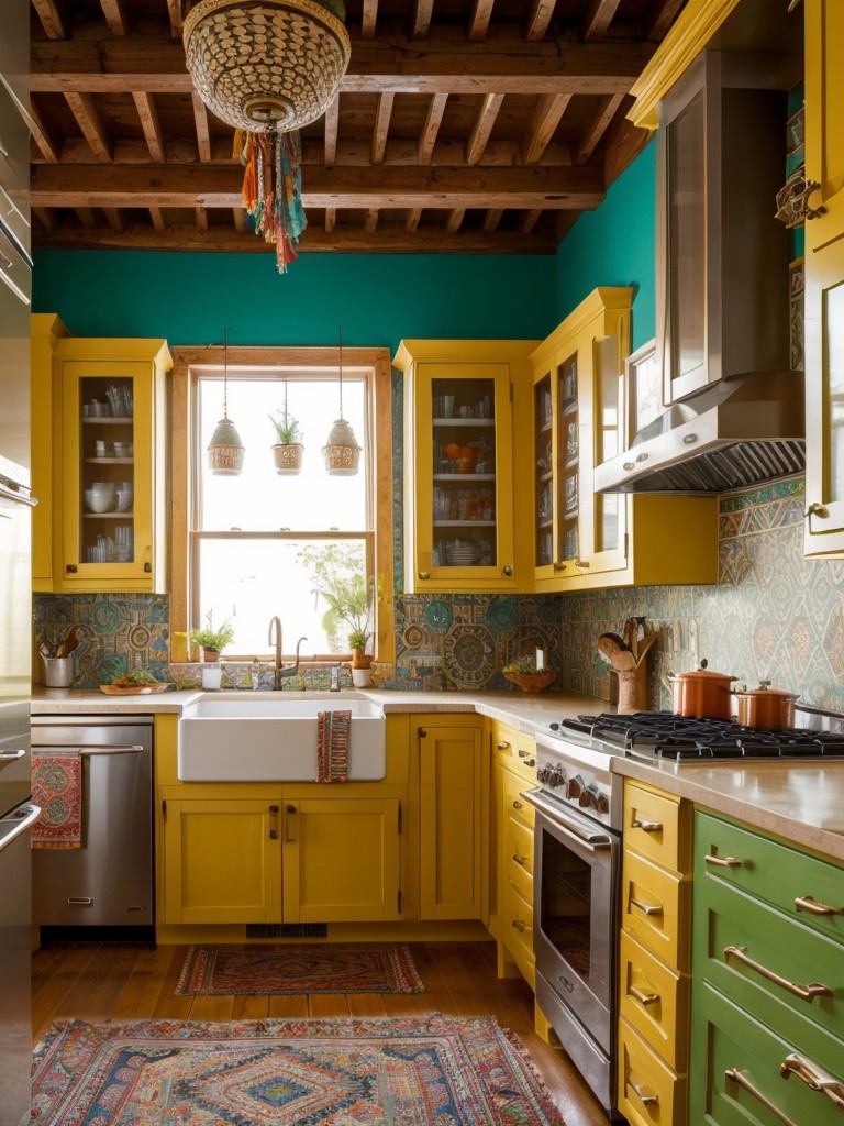 boho-chic-kitchen-design-ideas-vibrant-colors-eclectic-patterns-unique-accessories-free-spirited-bohemian-look