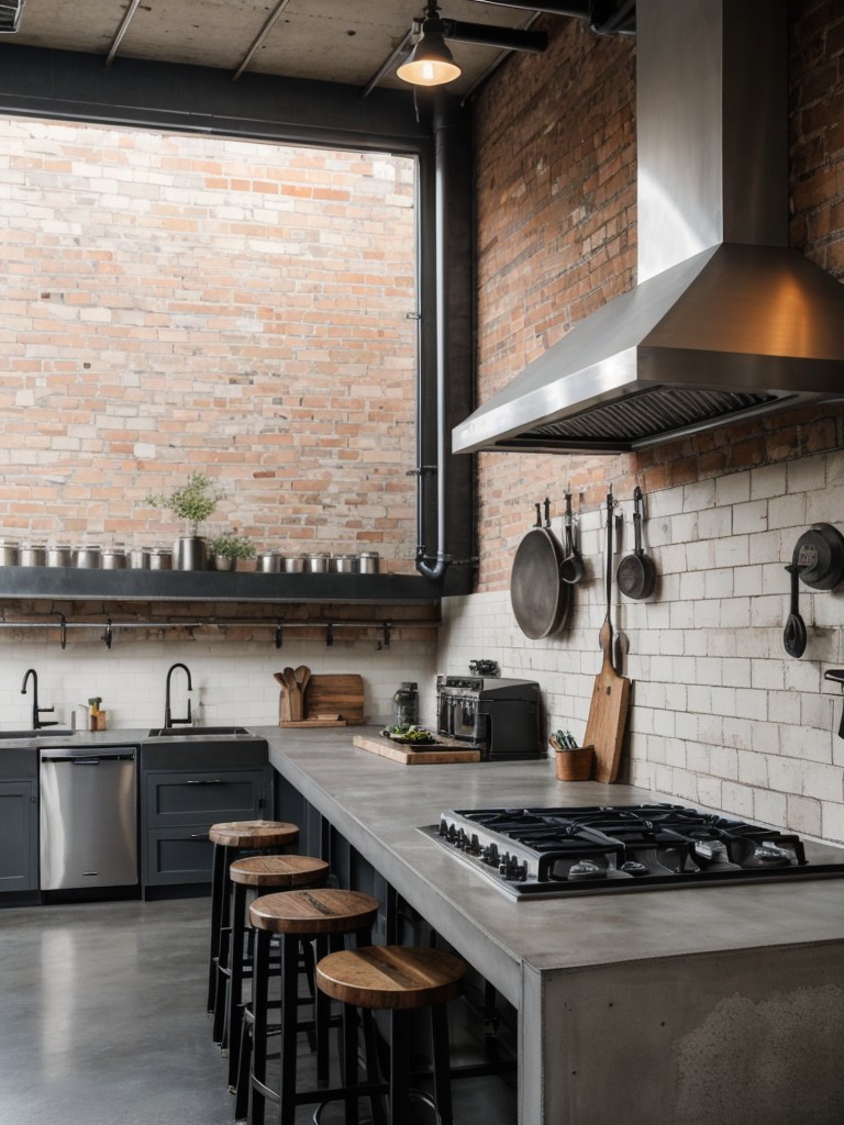 industrial-kitchen-inspiration-exposed-brick-walls-metal-accents-concrete-countertops-giving-space-trendy-urban-feel