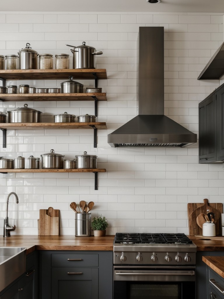 industrial-kitchen-design-ideas-raw-edgy-aesthetic-exposed-brick-walls-stainless-steel-appliances-incorporating-open-shelving-hanging-pot-racks