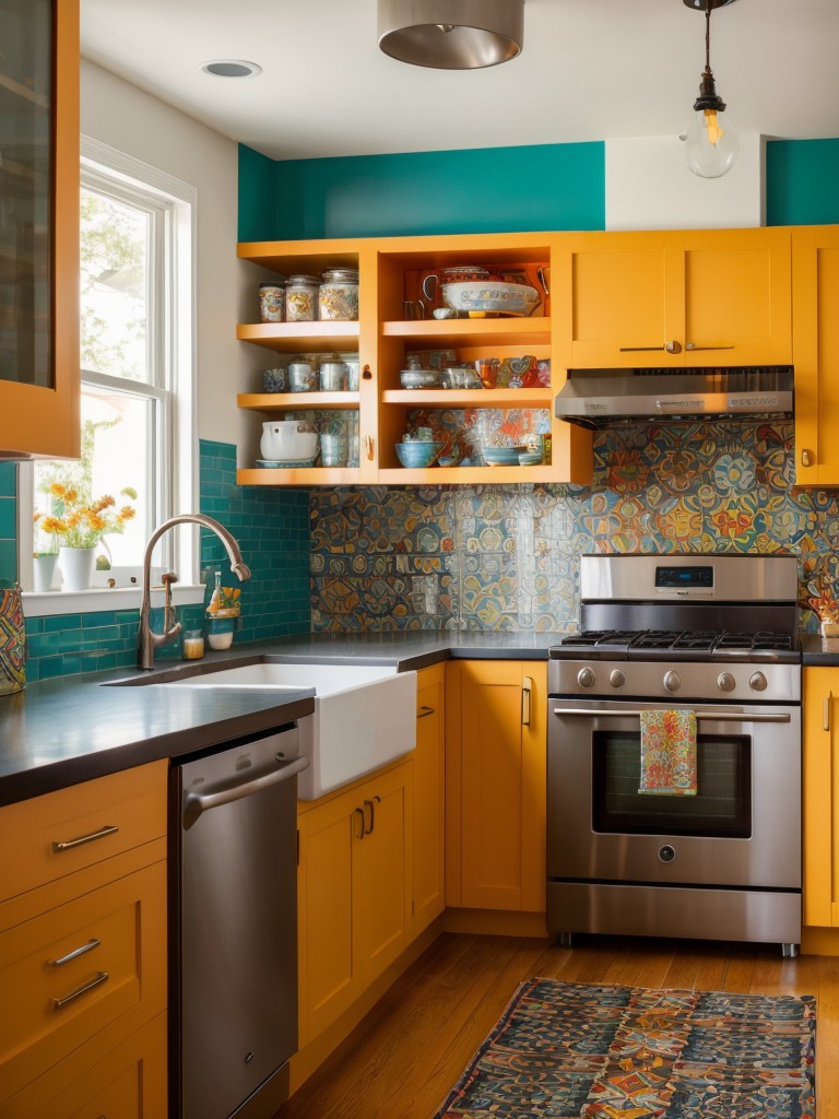 eclectic-kitchen-design-ideas-mix-styles-colors-patterns-incorporating-bold-artwork-vibrant-textiles-unique-accessories-to-create-playful-visually-sti