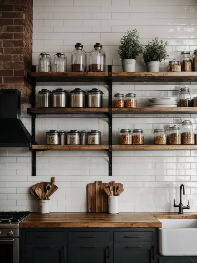 industrial-kitchen-ideas-raw-edgy-aesthetic-incorporating-metal-shelving-exposed-brick-walls-urban-look