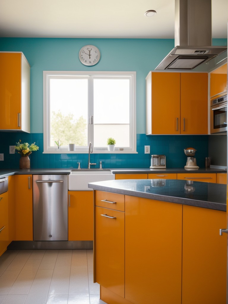 mid-century-modern-kitchen-retro-appliances-bold-geometric-patterns-pops-vibrant-color