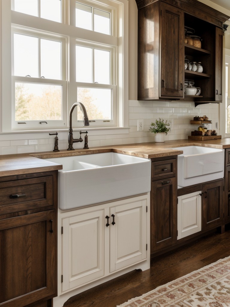 traditional-kitchen-ideas-ornate-cabinetry-vintage-inspired-fixtures-enhanced-farmhouse-sink-beadboard-paneling