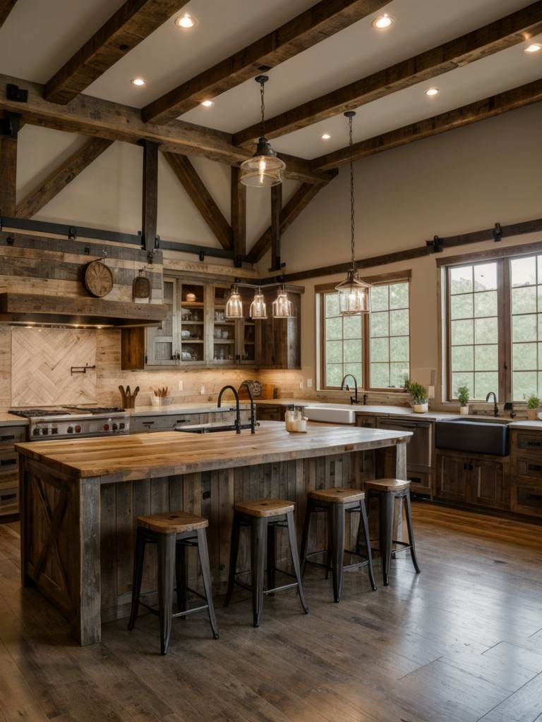 incorporate-reclaimed-wood-accents-such-barn-door-exposed-beams-to-add-rustic-touch-to-your-farmhouse-kitchen