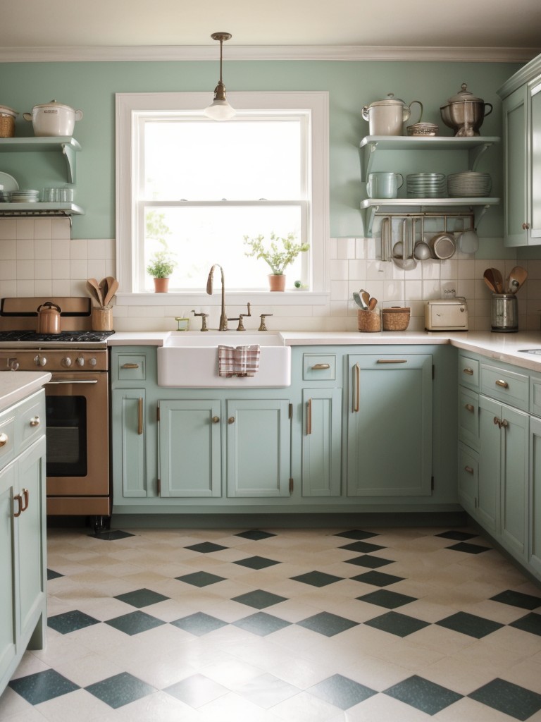 vintage-kitchen-ideas-that-bring-back-nostalgic-charm-retro-appliances-pastel-color-schemes-checkered-flooring