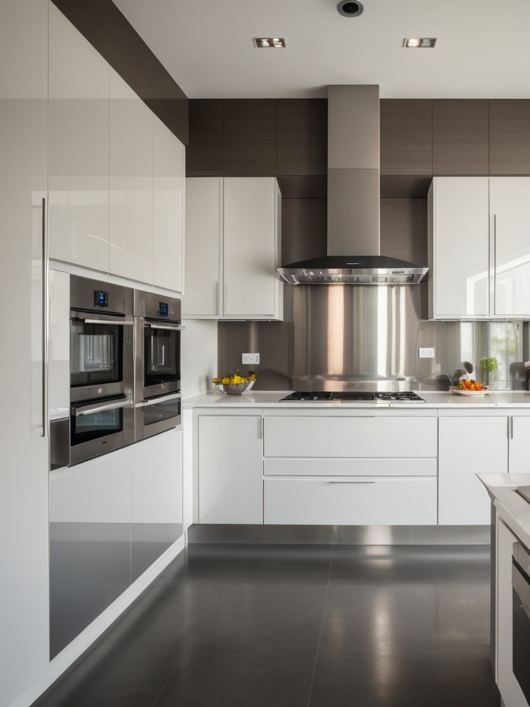 contemporary-kitchen-ideas-sleek-sophisticated-look-glossy-finishes-cutting-edge-appliances