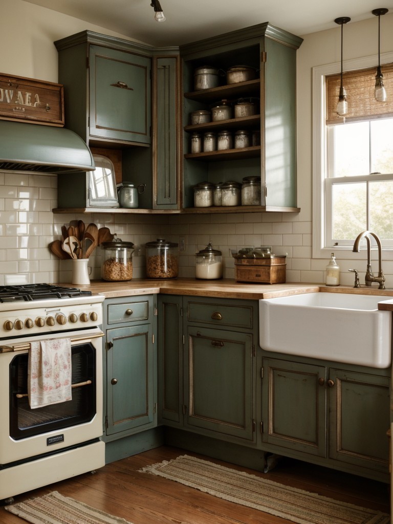 vintage-kitchen-ideas-that-capture-charm-nostalgia-yesteryears-incorporating-retro-appliances-vintage-signage-antique-furnishings