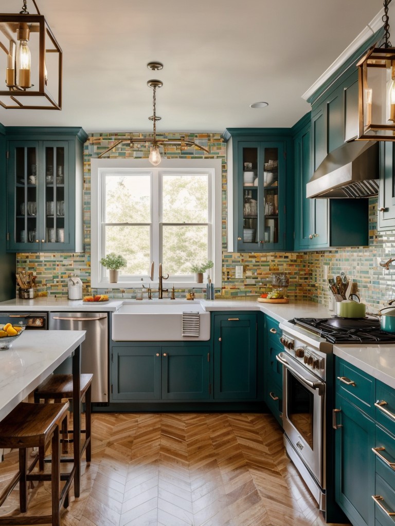 eclectic-kitchen-design-ideas-combining-different-styles-colors-unexpected-pattern-combinations-bold-artwork-unique-lighting-fixtures