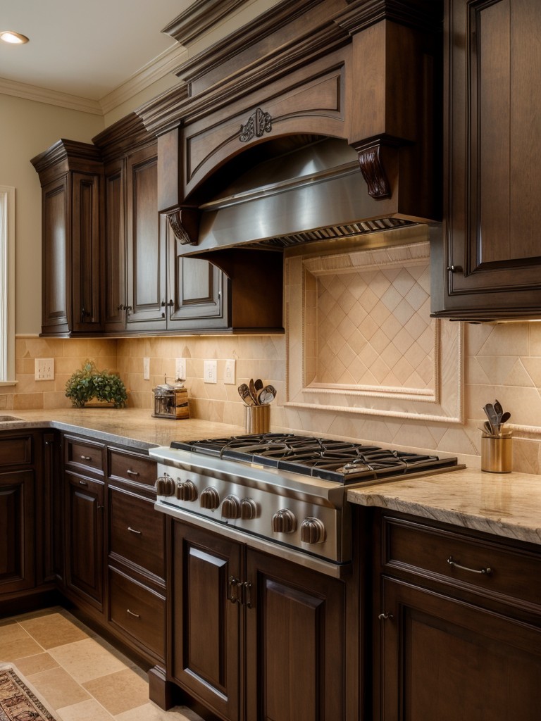 traditional-kitchen-ideas-rich-wood-cabinetry-ornate-details-like-crown-molding-decorative-hardware