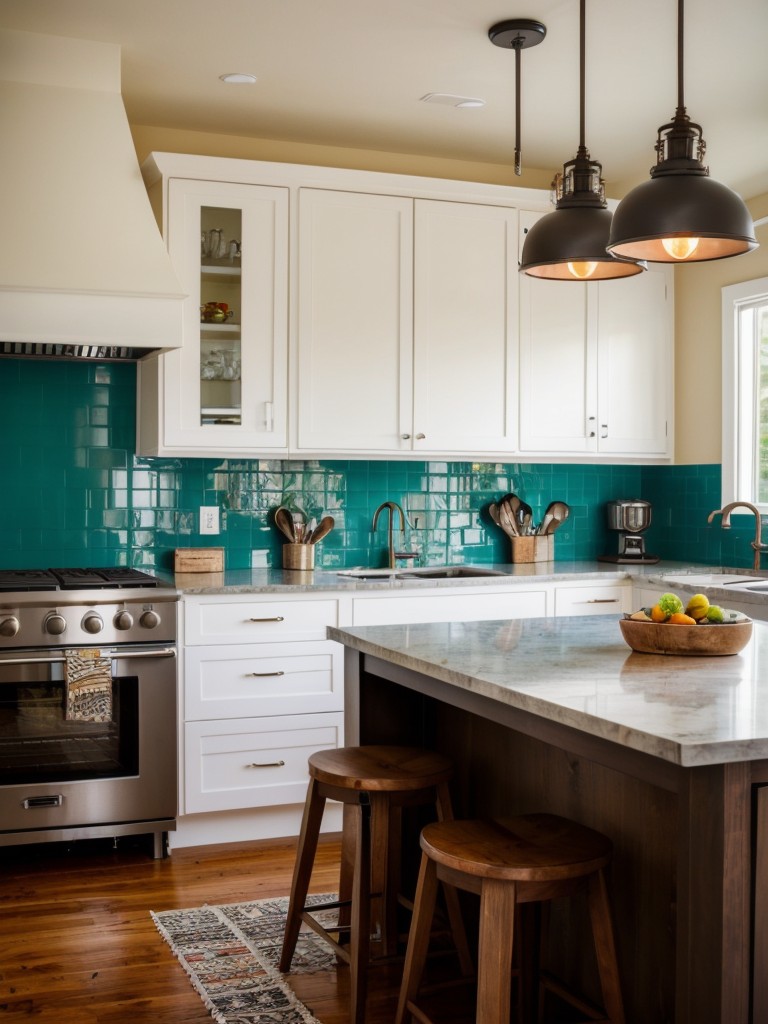 eclectic-kitchen-ideas-mix-different-styles-colors-bold-patterns-unique-artwork-statement-lighting-fixtures