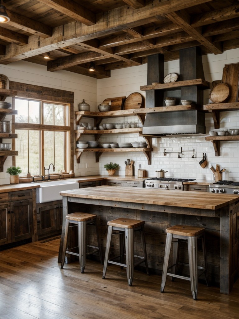 rustic-kitchen-ideas-exposed-beams-reclaimed-wood-accents-open-shelves-cozy-farmhouse-feel