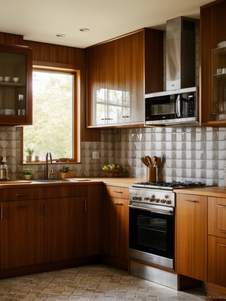 mid-century-modern-kitchen-ideas-retro-charm-featuring-elements-like-vintage-lighting-geometric-patterns-teak-wood-cabinets