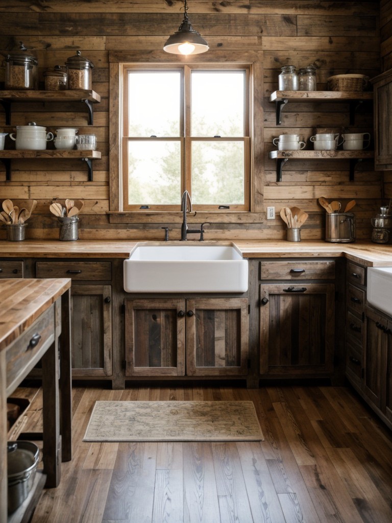 rustic-farmhouse-kitchen-ideas-featuring-distressed-wood-cabinets-open-shelving-vintage-inspired-fixtures-to-create-cozy-charming-space