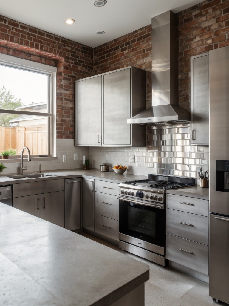 featuring-stainless-steel-appliances-exposed-brick-walls-concrete-countertops