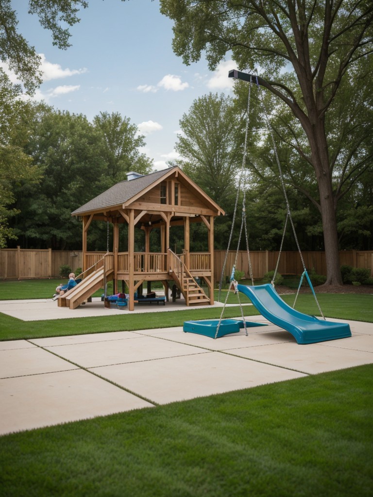 family-friendly-backyard-design-ideas-spacious-lawn-play-area-complete-swing-set-trampoline-providing-endless-entertainment-kids