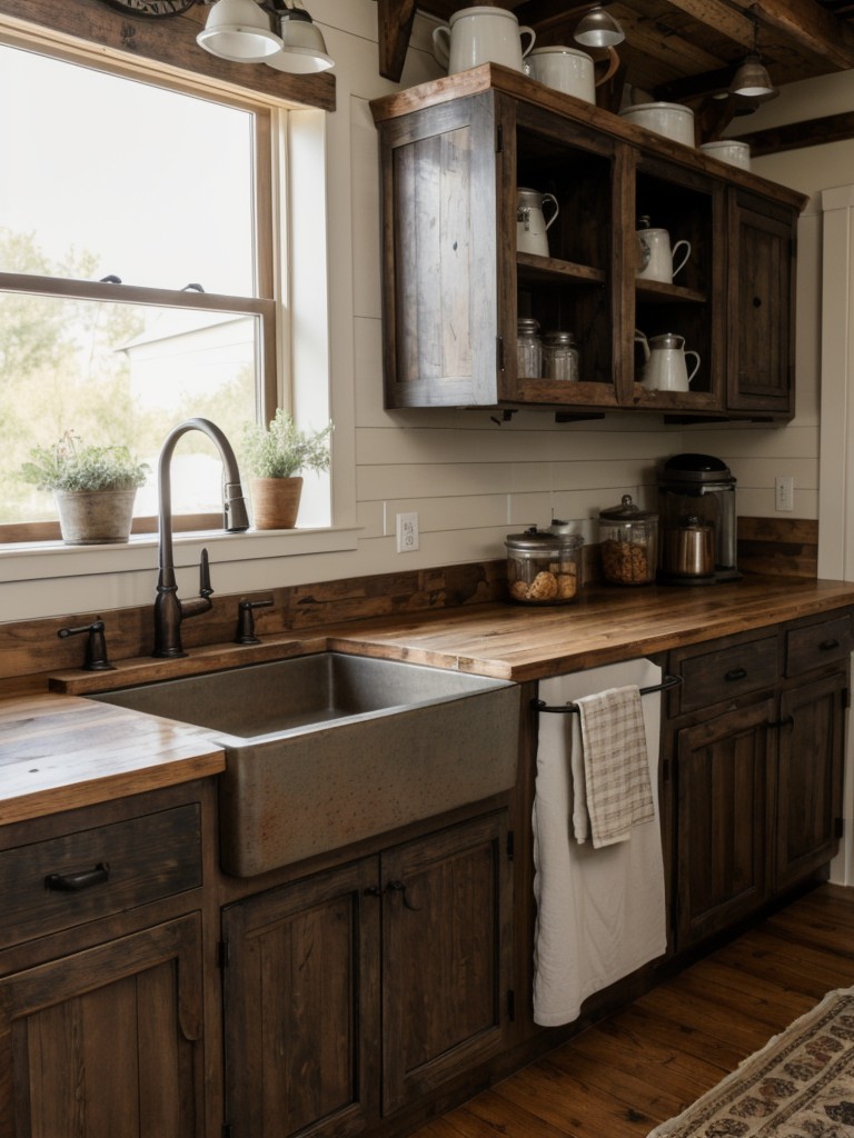 rustic-farmhouse-kitchen-ideas-distressed-wood-cabinets-vintage-inspired-accessories-farmhouse-sink-creating-cozy-inviting-atmosphere