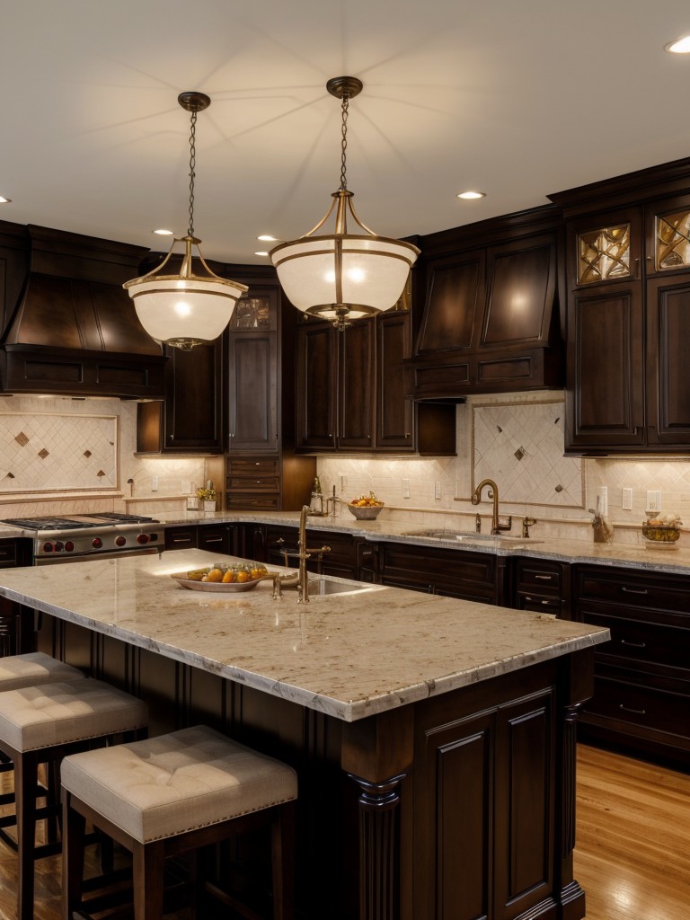 traditional-kitchen-ideas-ornate-cabinetry-large-center-island-elegant-lighting-fixtures-adding-touch-timeless-sophistication