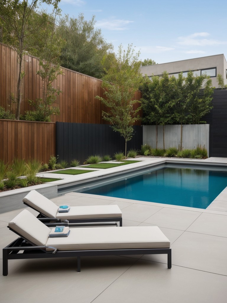 contemporary-backyard-ideas-sleek-swimming-pool-geometric-planters-modern-outdoor-lounge