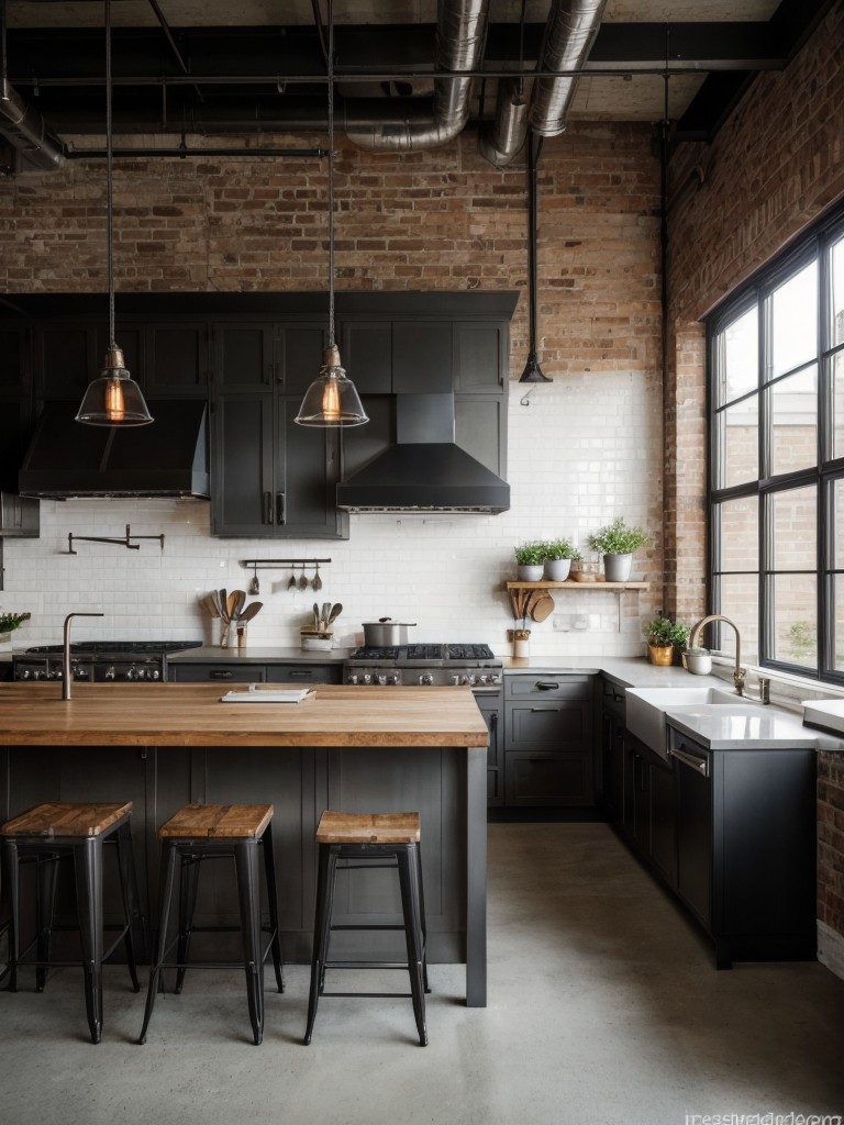 industrial-kitchen-ideas-modern-edge-embracing-exposed-brick-walls-metal-accents-industrial-style-lighting-fixtures
