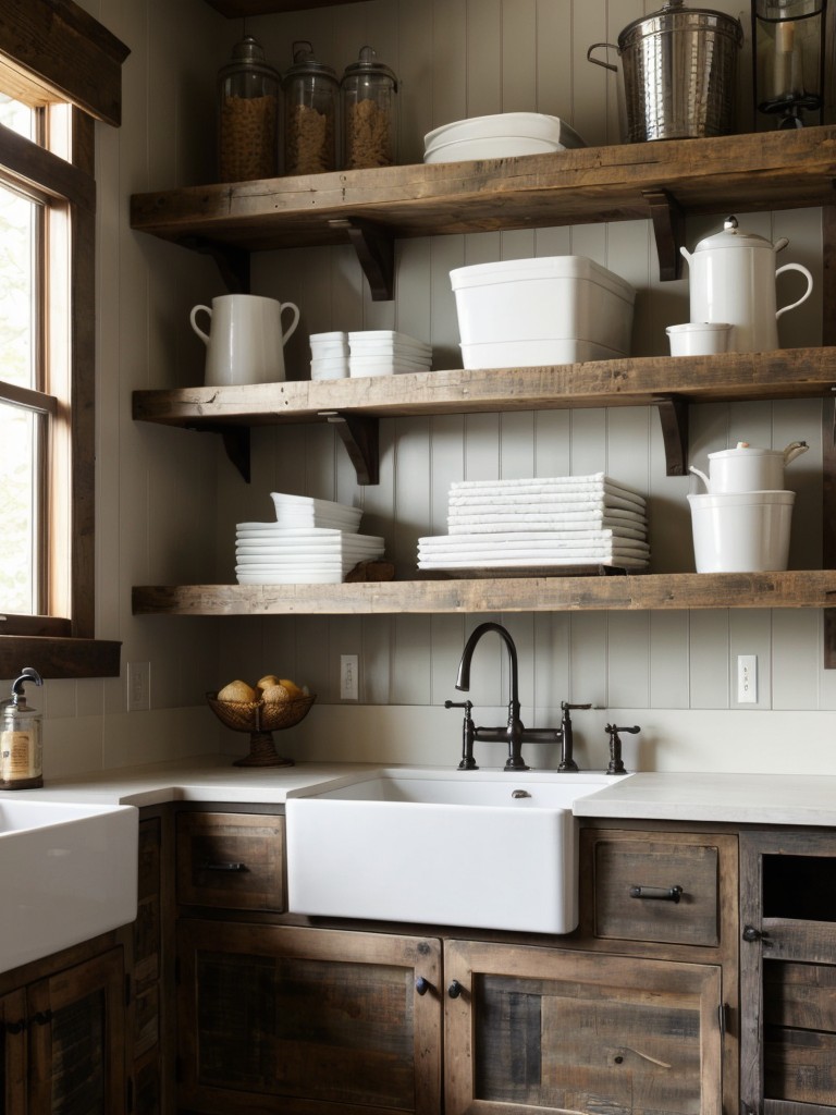 using-reclaimed-wood-accents-antique-farmhouse-sinks-open-shelving-display