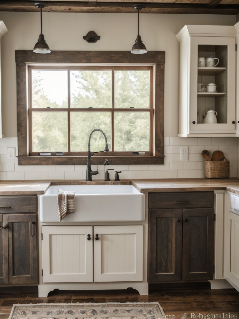 farmhouse-kitchen-ideas-apron-front-sink-distressed-finishes