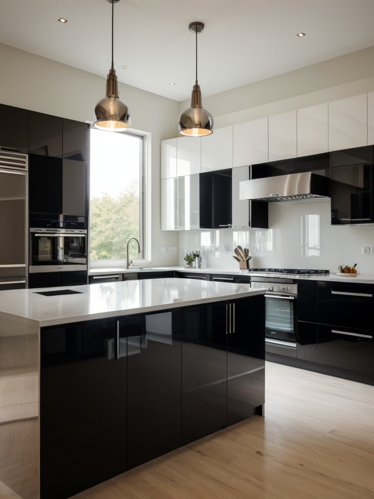 contemporary-kitchen-ideas-sleek-finishes-clean-lines-minimalist-decor-incorporating-high-gloss-cabinets-artistic-pendant-lights