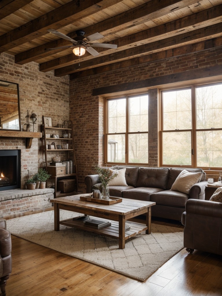 rustic-living-room-ideas-cozy-charming-space-featuring-exposed-brick-walls-wooden-beams-vintage-inspired-furniture-pieces