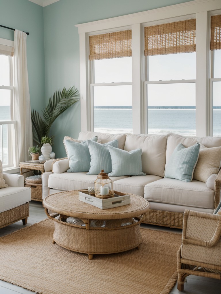coastal-living-room-ideas-light-airy-color-palette-nautical-decor-natural-textures-like-wicker-rattan-beachy-laid-back-atmosphere