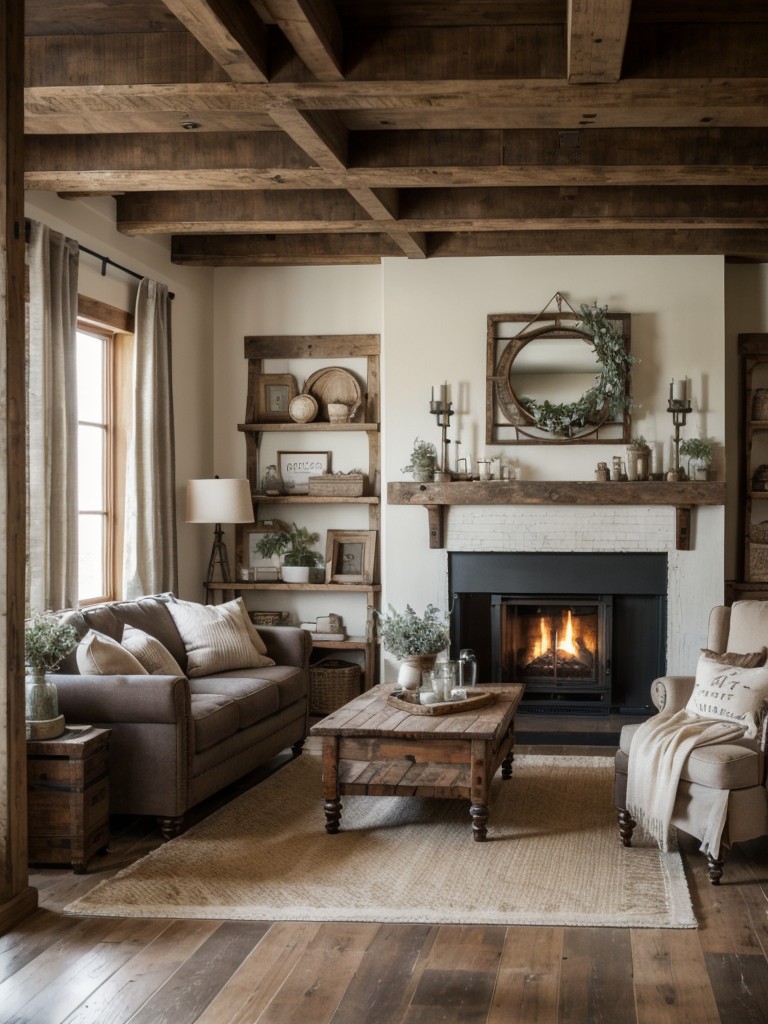 farmhouse-living-room-ideas-cozy-rustic-charm-using-distressed-wood-vintage-accents-farmhouse-inspired-decor