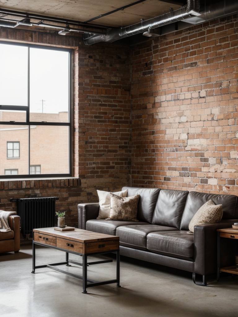 industrial-style-living-room-ideas-exposed-brick-walls-metal-accents-mix-vintage-modern-furniture