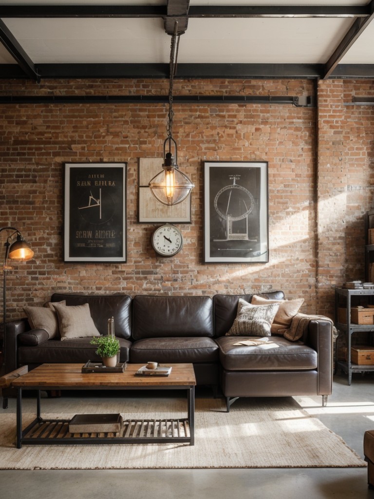 industrial-living-room-ideas-exposed-brick-walls-metal-furniture-vintage-light-fixtures