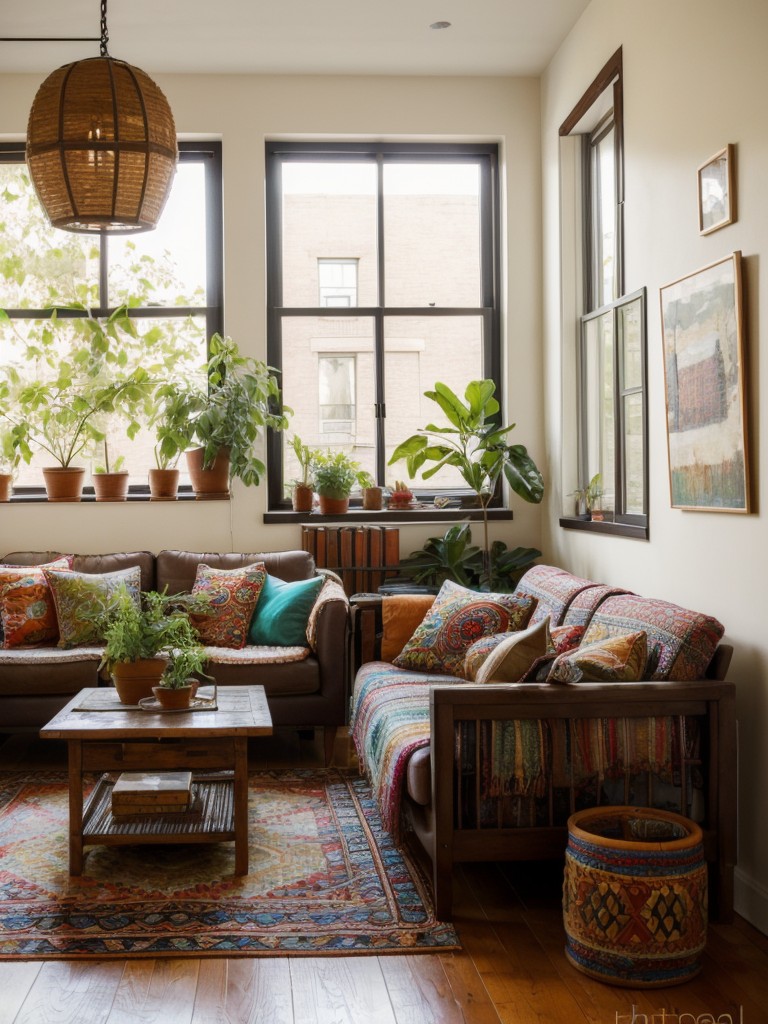 bohemian-living-room-ideas-vibrant-colors-eclectic-patterns-mix-textures-relaxed-artistic-feel