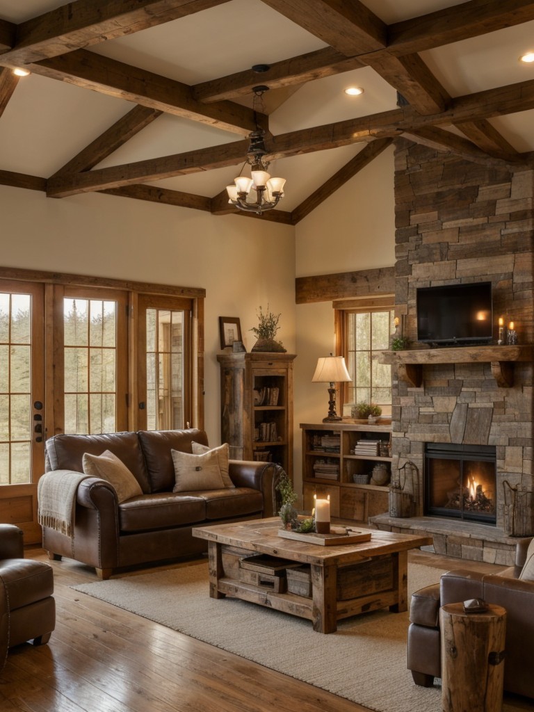 rustic-living-room-ideas-natural-wood-accents-fireplace-cozy-charming-ambiance